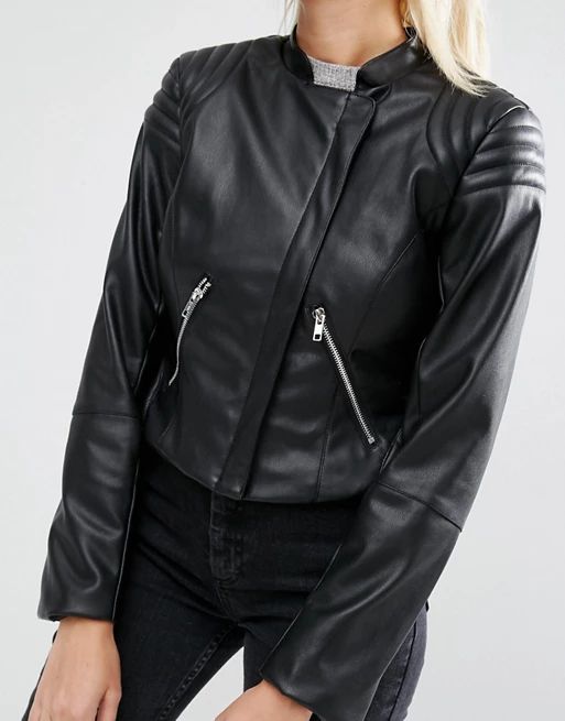 ASOS Leather Look Soft Racer Jacket | ASOS US