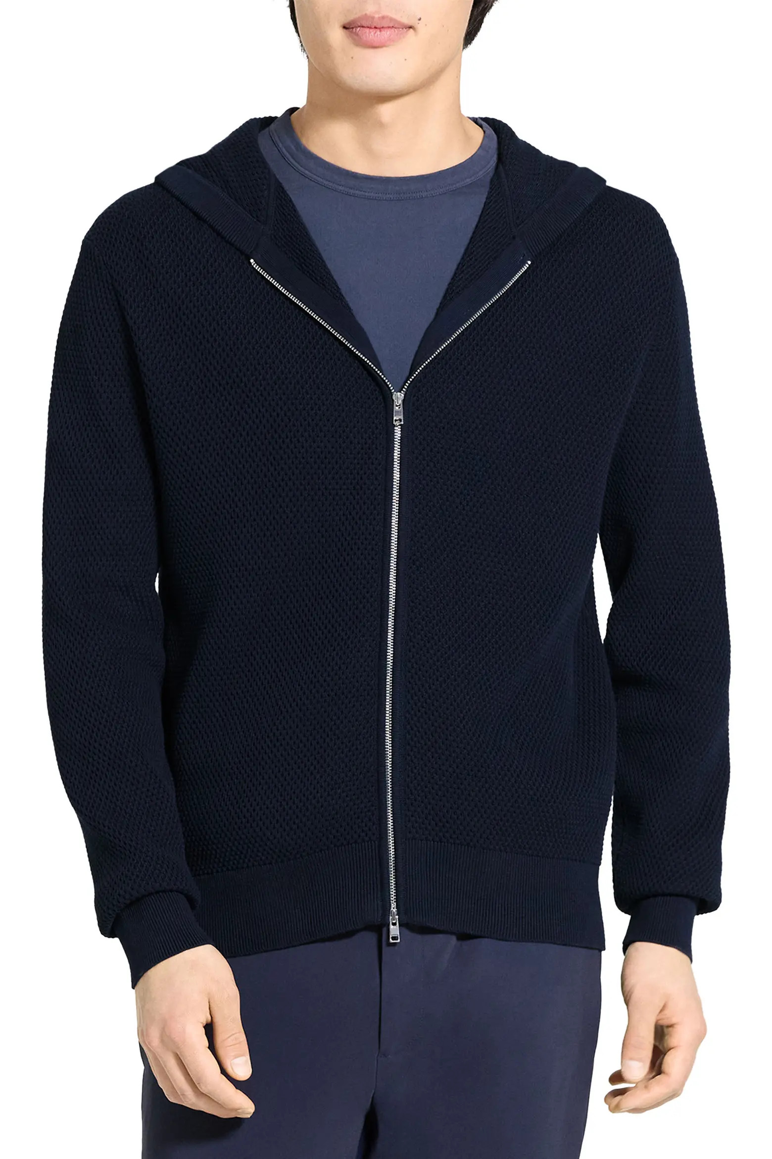 Myhlo Perforated Waffle Cotton Zip Hoodie (Men) | Nordstrom | Nordstrom