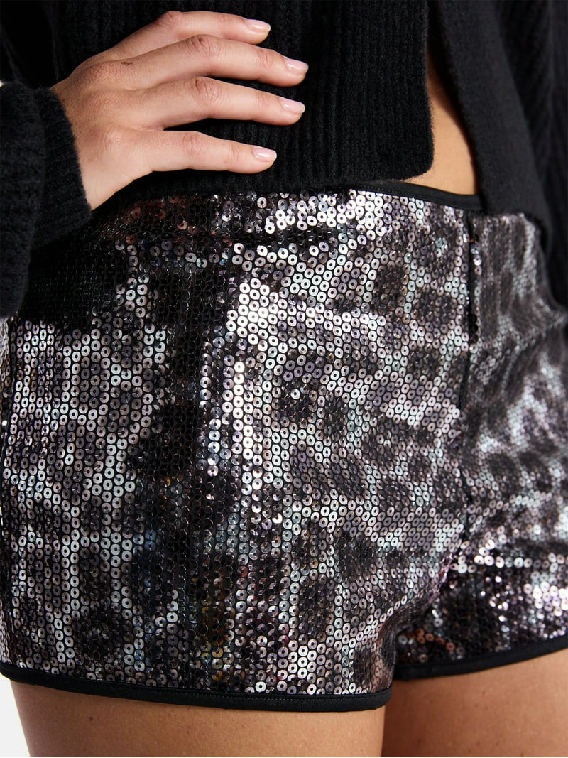 No Boundaries Sequin Hot Shorts, 2.5'' Inseam, Women's | Walmart (US)