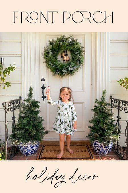 Front porch holiday decor for a classic blue and white Christmas

#LTKHoliday #LTKSeasonal #LTKhome