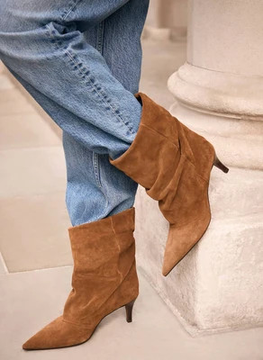 Laura Tan Suede Slouch Ankle Boots | Mint Velvet