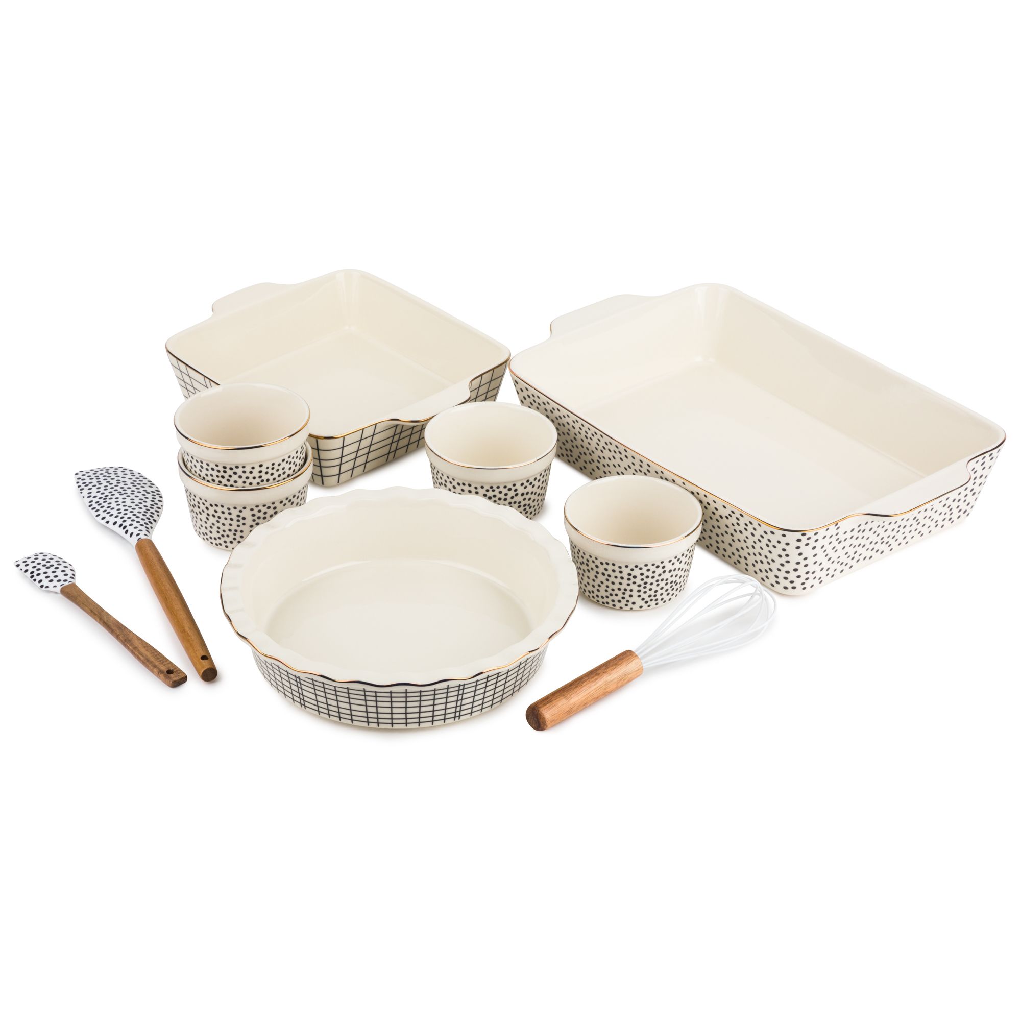 Thyme & Table 10-Piece Ceramic Bakeware Set with Pointed Spatulas & Whisk | Walmart (US)