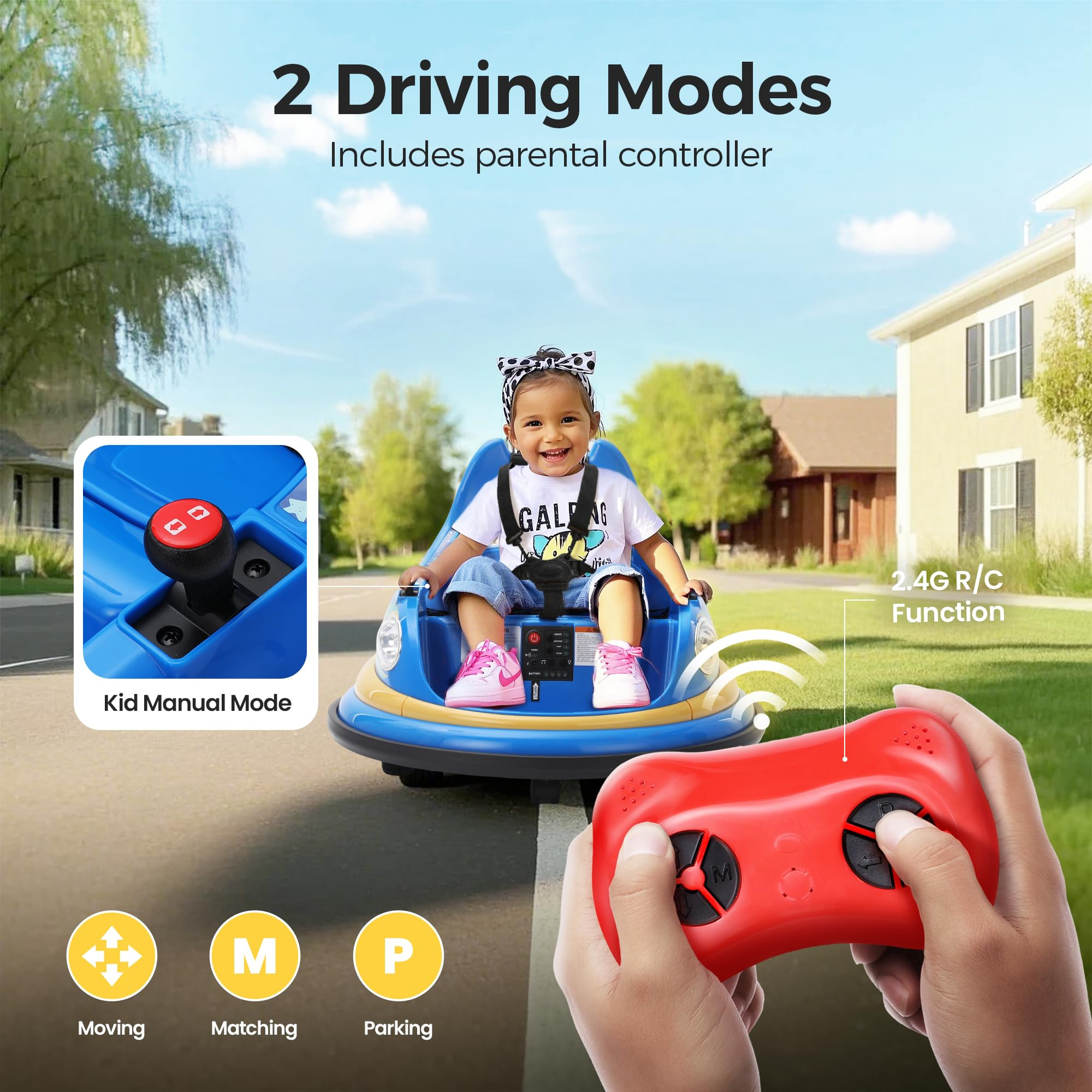 Sophia & William Bumper Car for Toddlers, 12 V Electric Ride On Car for Kids w/Parent Remote Cont... | Amazon (US)