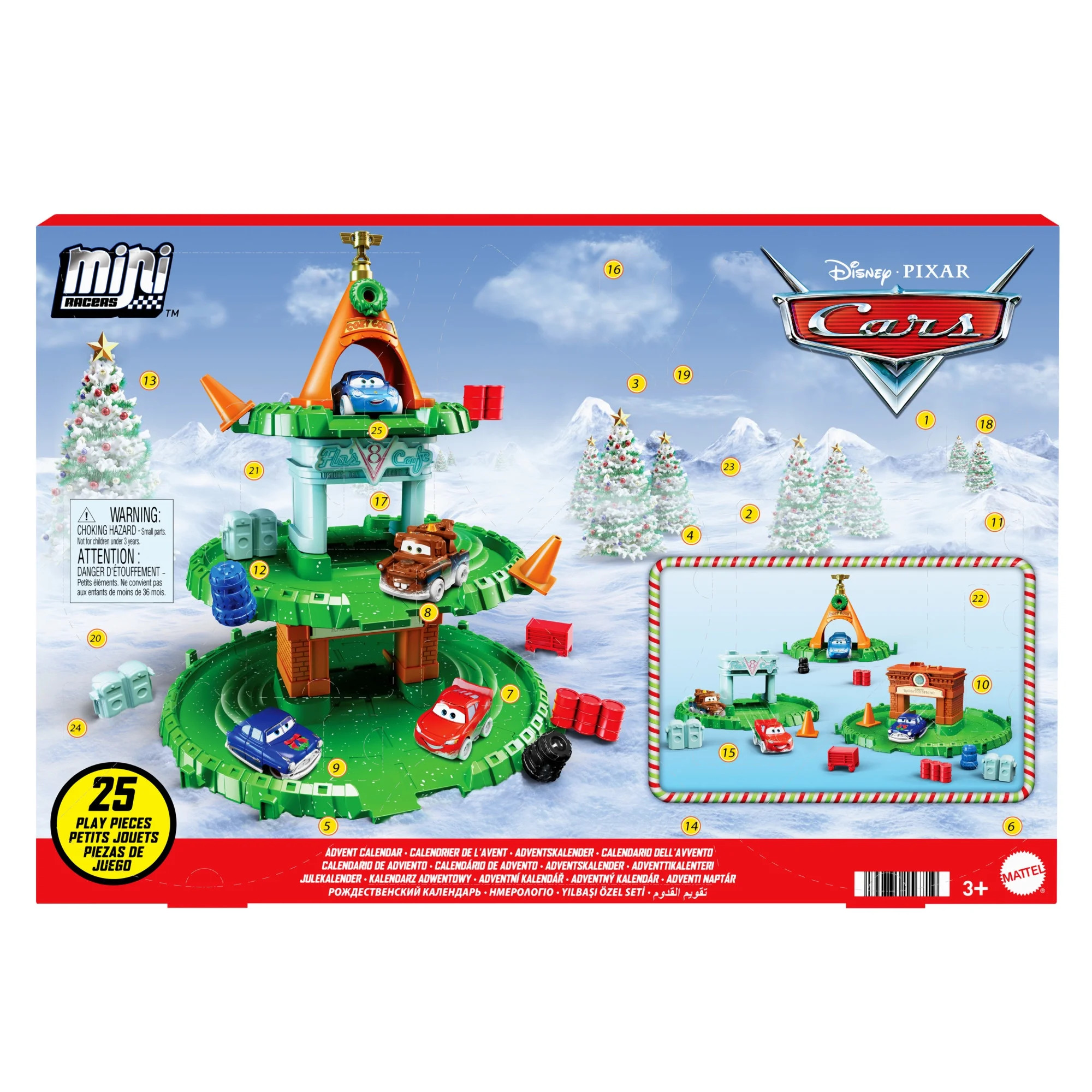 Disney Pixar Cars Minis Advent Calendar with 4 Mini Cars, Track & Accessories | Walmart (US)