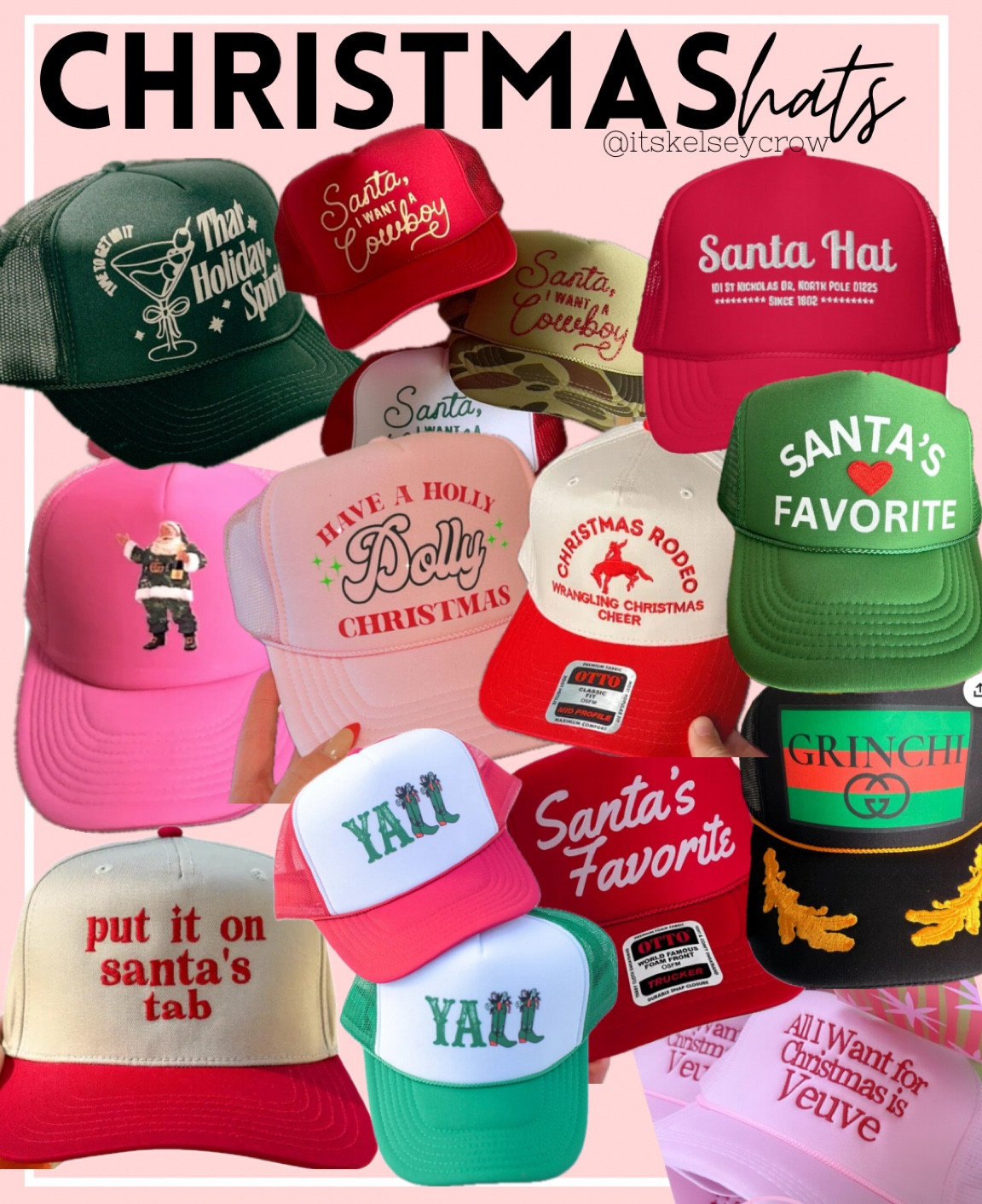 Christmas hat trucker holiday champagne mom weekend 

#LTKStyleTip #LTKHoliday #LTKSeasonal