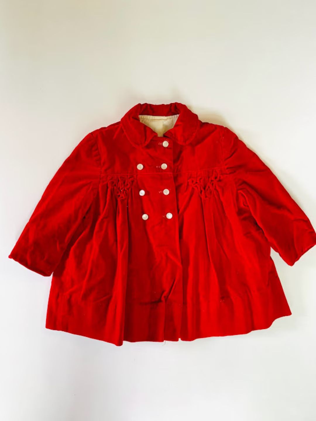 Vintage 50s 60s Toddler Girls Red Velvet Coat Christmas - Etsy | Etsy (US)
