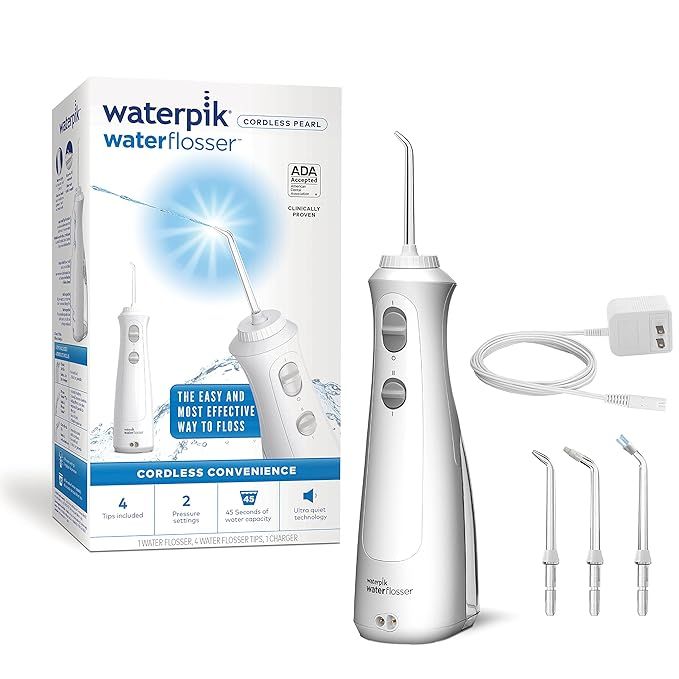 Waterpik Cordless Pearl Rechargeable Portable Water Flosser for Teeth, Gums, Braces Care and Trav... | Amazon (US)
