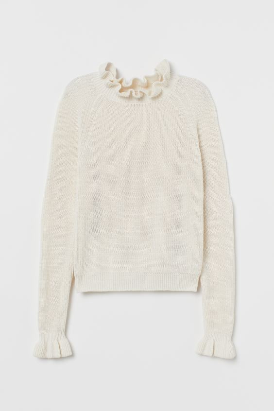 Ruffled Ribbed Sweater | H&M (US + CA)