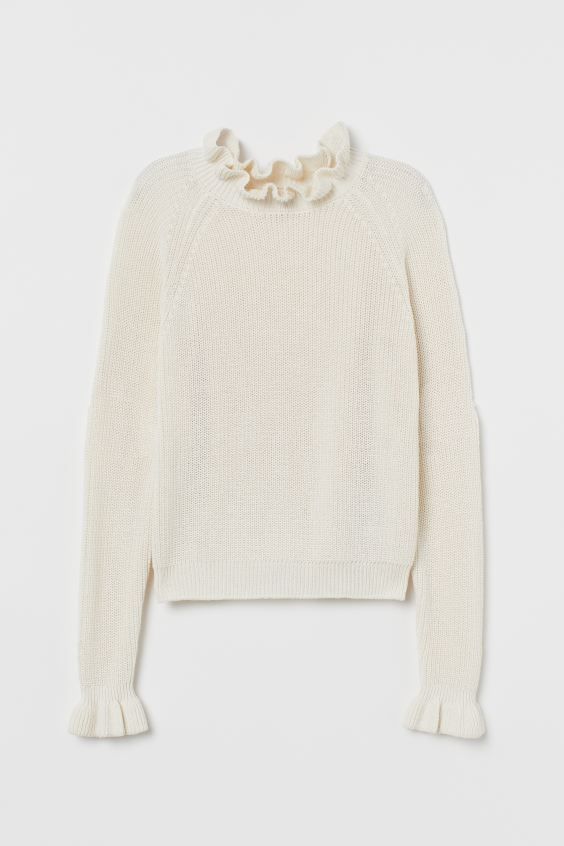 Ruffled Ribbed Sweater | H&M (US)