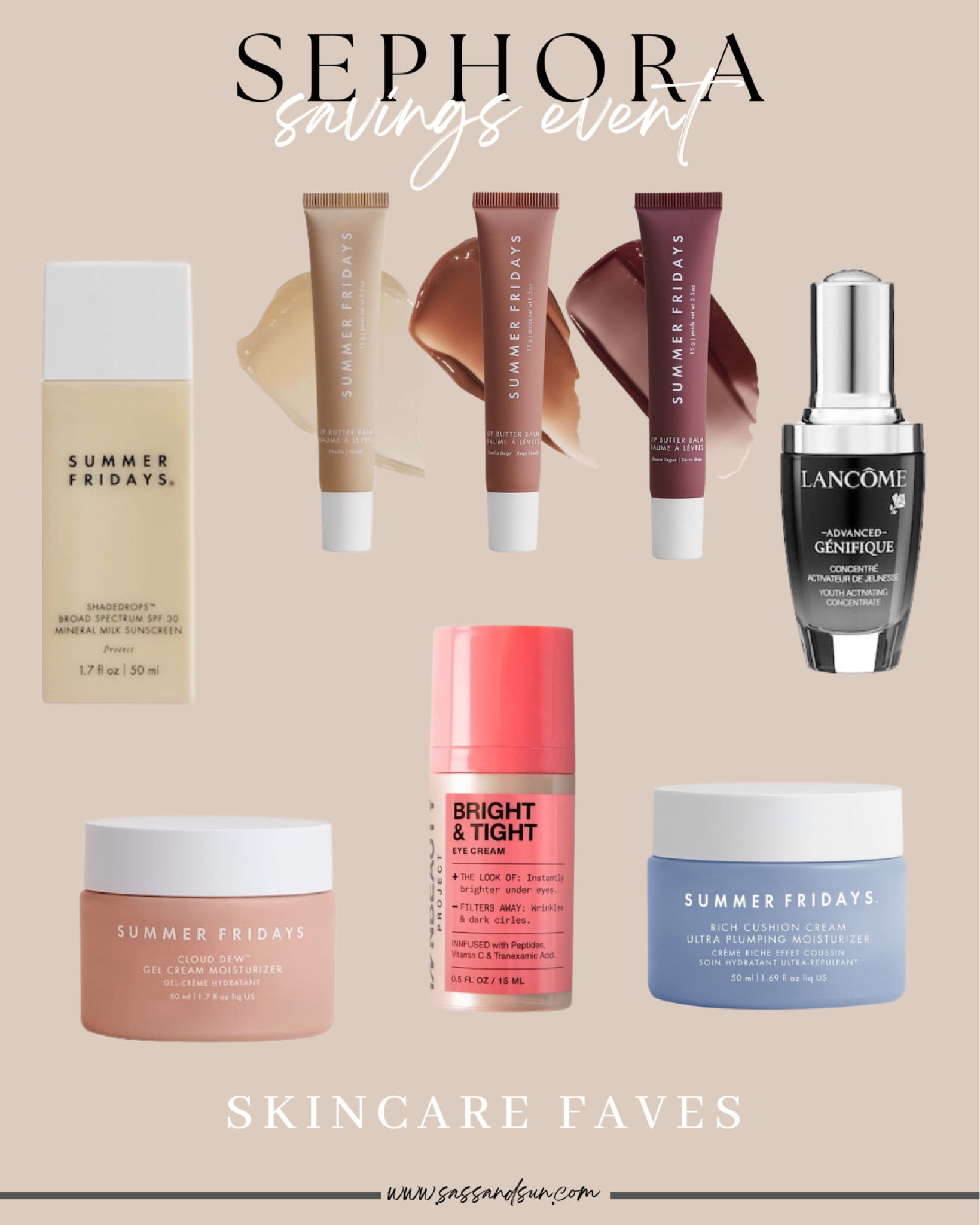 Sephora sale skincare favorites ! The summer Fridays are my absolute favorite! Their products are so good!! 


#LTKfindsunder50 #LTKxSephora #LTKsalealert