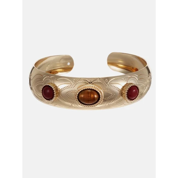 Scenario Etched Cuff Bracelet, Gold-Tone | Walmart (US)
