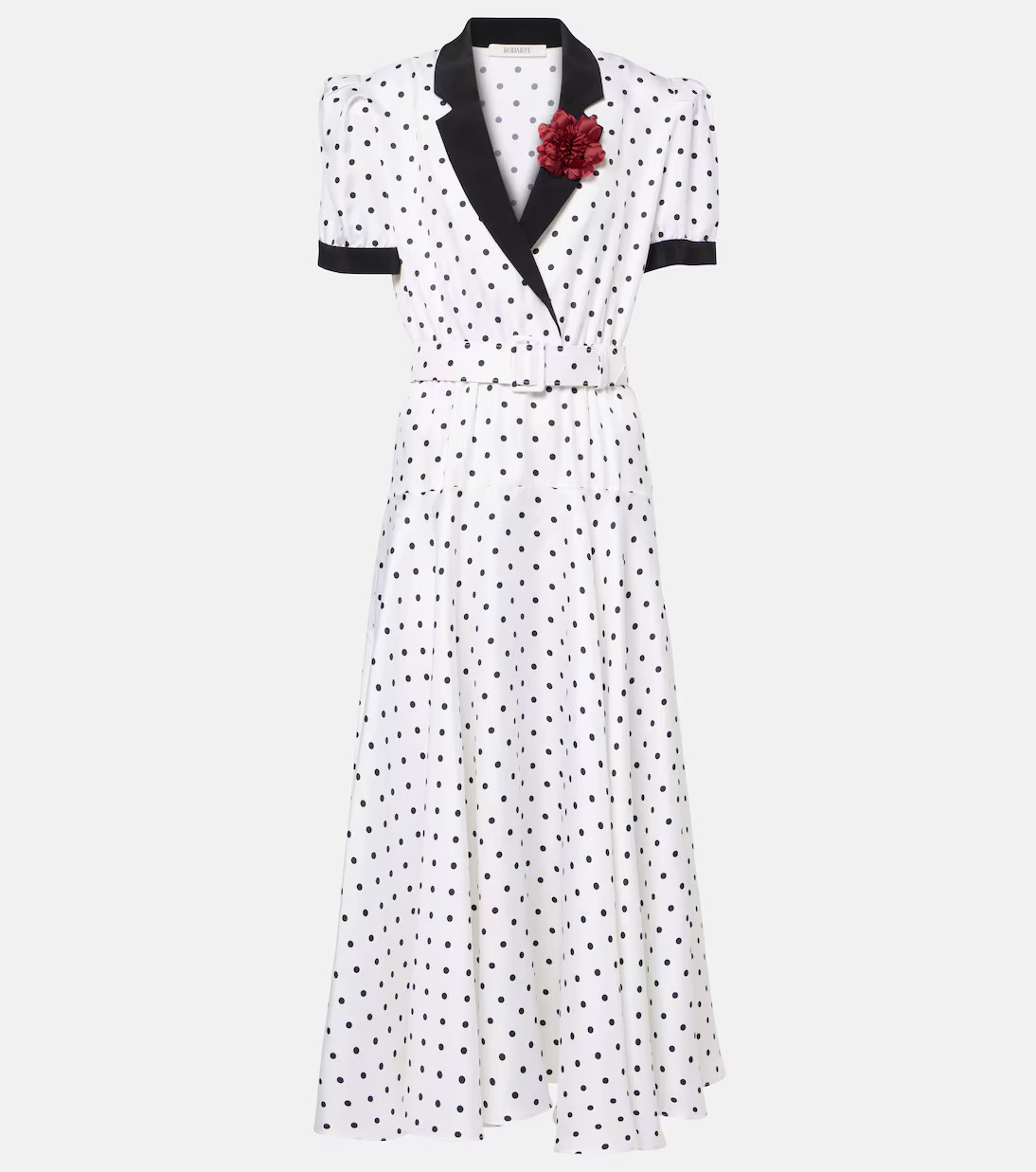 Polka Dot silk twill midi dress | Mytheresa (UK)