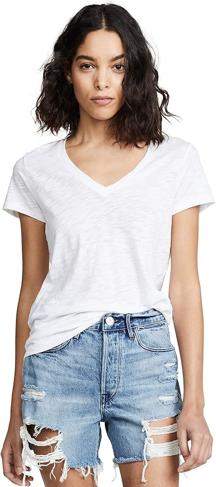 Goldie Lewinter Women's Signature Slub V Neck Tee | Amazon (US)