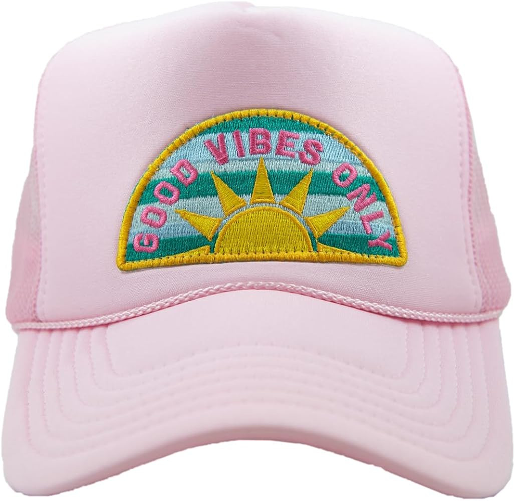 KATYDID Good Vibes Only Foam Trucker Hat - Adjustable Trucker Hat with Mesh Netting - Fully Embro... | Amazon (US)