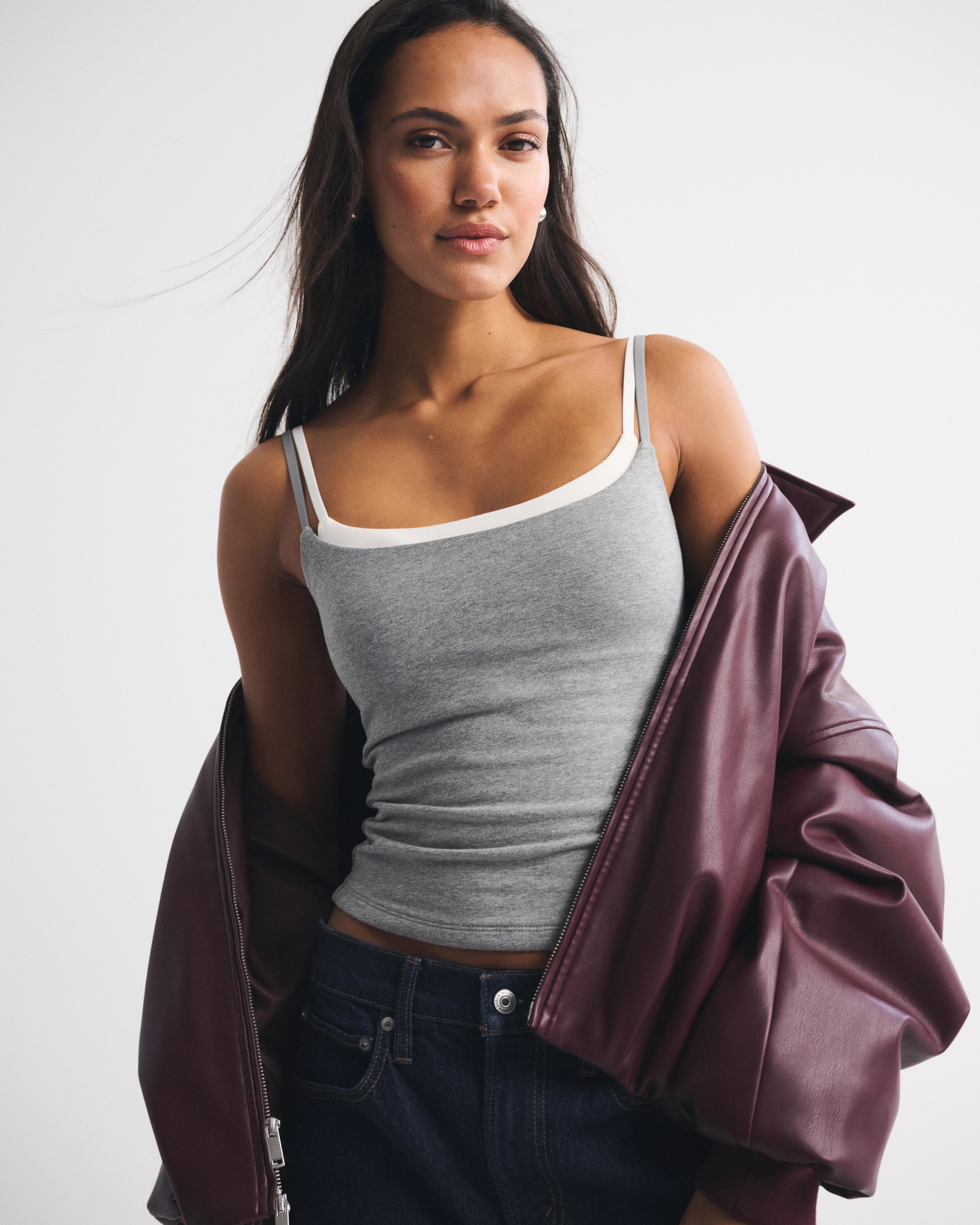 Bra-Free Double-Layered 90s Cami | Abercrombie & Fitch (US)