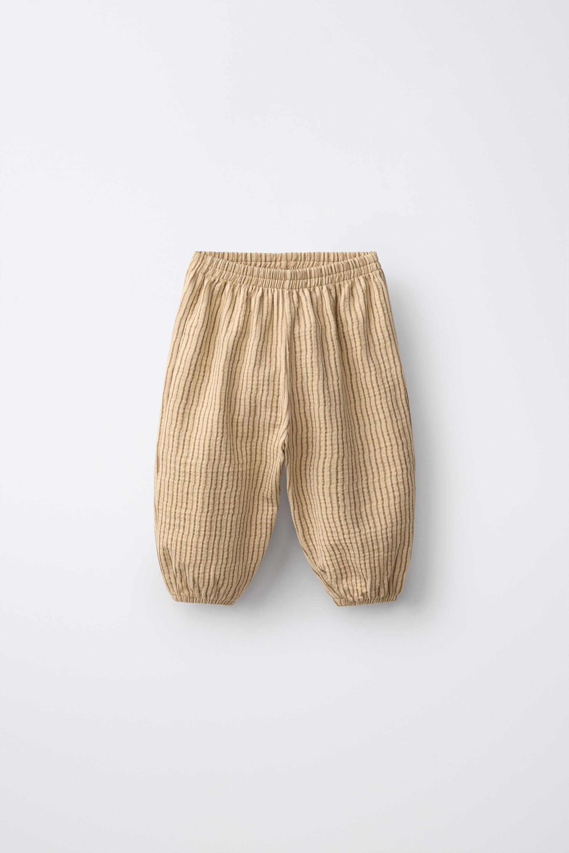 Zara - Textured Striped Pants - Ocher - 3-6 Months (26,8 Inches) - Kids | Zara US