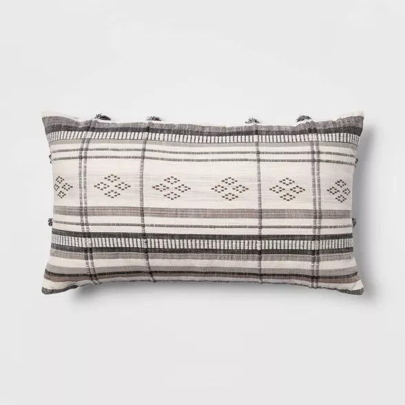 14"x24" Oversized Global Striped Lumbar Throw Pillow with Cording - Opalhouse™ | Target