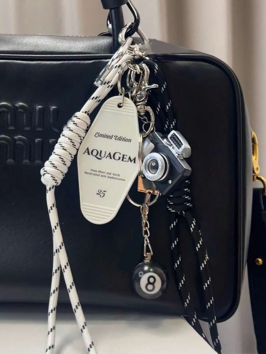 Vintage Billiards Keychain Black 8 Ball Pool Creative Pendant Decoration Casual, Retro Style Blac... | SHEIN