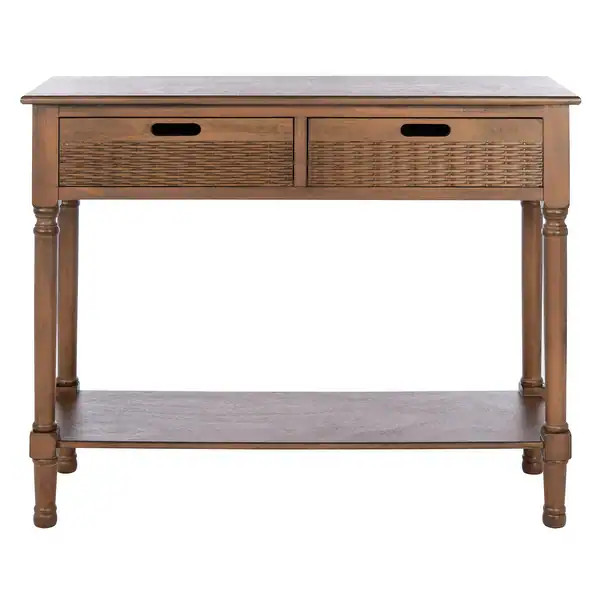 SAFAVIEH Landers 2-drawer Console Table - 35.5" W x 13" L x 29.5" H - Bed Bath & Beyond - 3205178... | Bed Bath & Beyond