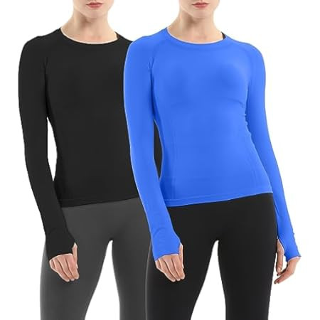 MathCat Seamless Workout Shirts for Women Long Sleeve Yoga Tops Sports Running Shirt Breathable A... | Amazon (US)