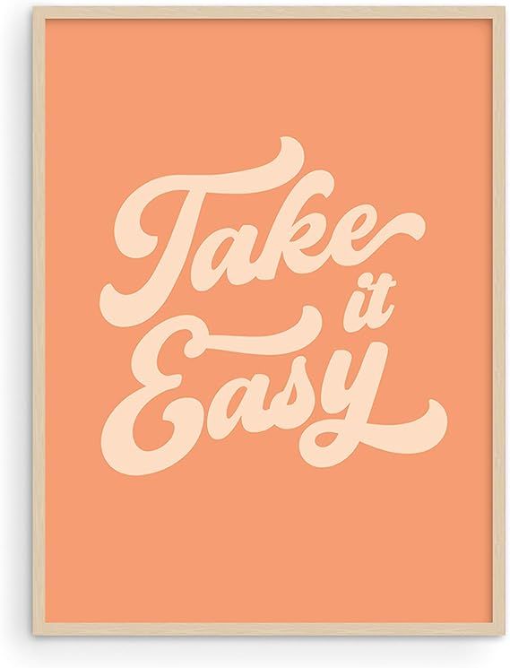 Haus and Hues Relax Sign Peach Pictures for Room - Cute Quote Posters & Inspirational Wall Art fo... | Amazon (US)