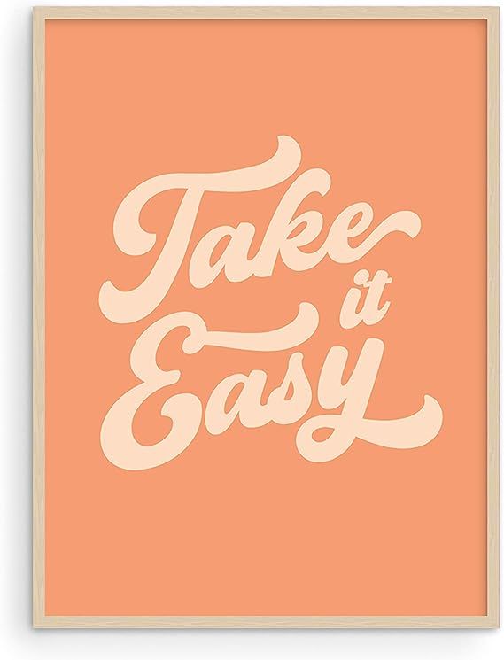 Haus and Hues Relax Sign Peach Pictures for Room - Cute Quote Posters & Inspirational Wall Art fo... | Amazon (US)