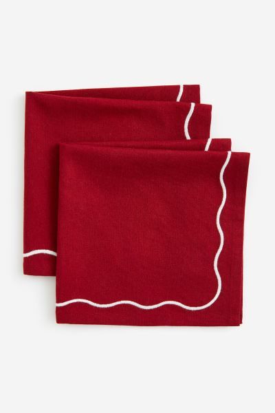 2-pack Cotton Napkins - Red - Home All | H&M US | H&M (US + CA)