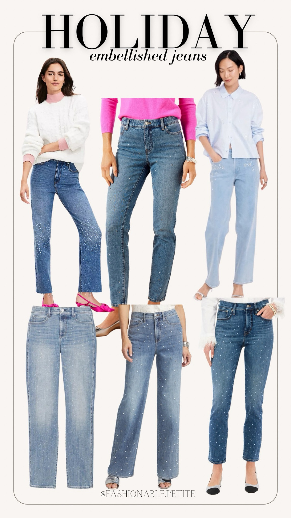 Embellished jeans are a great way to incorporate some sparkly style into your holiday outfit!

Holiday outfit, jeans, embellished jeans, holiday party, sparkle, wide leg jeans, holiday fashion 

#LTKSaleAlert #LTKHoliday #LTKStyleTip