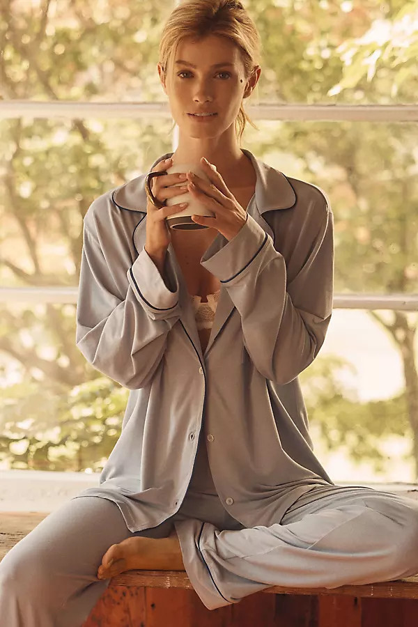 Gisele Long-Sleeve Pajama Set | Anthropologie (US)