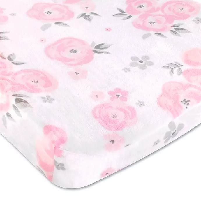 Wendy Bellissimo™ Mix & Match Savannah Watercolor Floral Changing Pad Cover in Pink | buybuy BABY