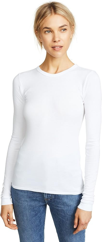 Enza Costa Women's Essential Supima Cotton Bold Long Sleeve Crew Neck Top | Amazon (US)