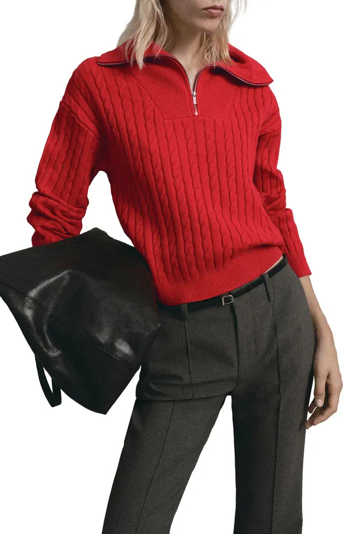 MANGO Half Zip Sweater | Nordstrom | Nordstrom