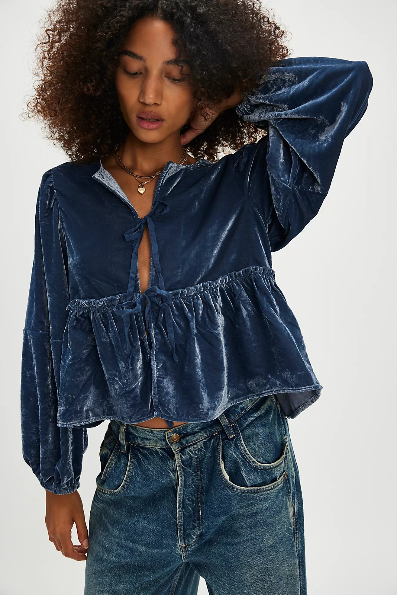 Brunch Babe Velvet Blouse | Free People (Global - UK&FR Excluded)