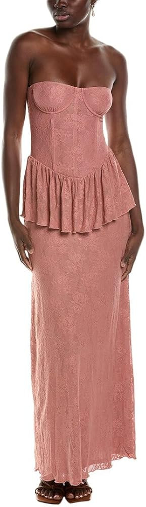 WeWoreWhat Strapless Corset Peplum Maxi Dress | Amazon (US)