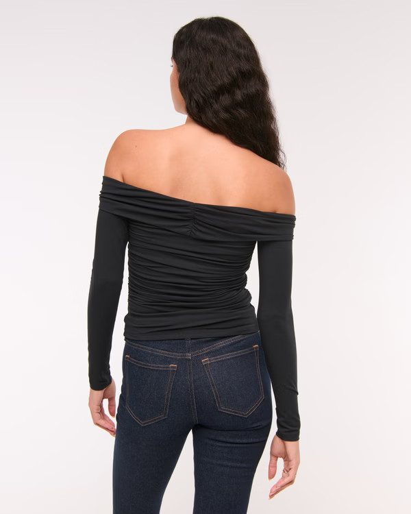 Women's Off-The-Shoulder Mesh Hardware Top | Women's Tops | Abercrombie.com | Abercrombie & Fitch (US)