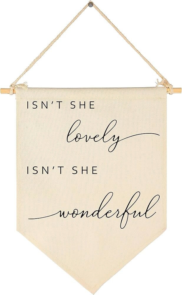 Isn't She Lovely-Flag Decor Gifts for Girls Baby Newborn -Banner Wall Sign Gifts for Nursery Baby... | Amazon (US)