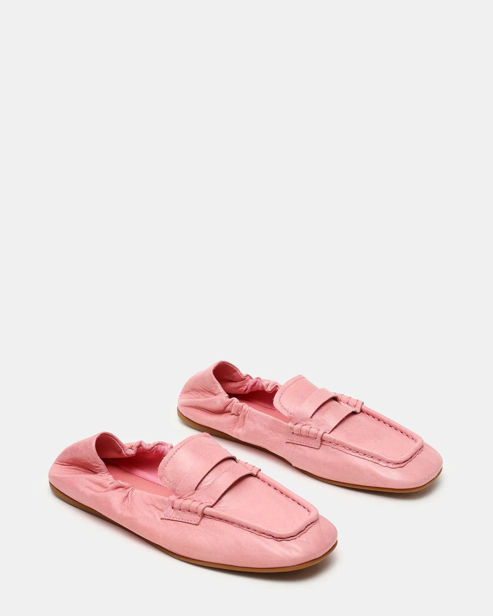 EURRY Pink Leather Square-Toe Women's Loafer | Steve Madden (US)