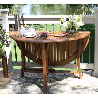Eilaf 48" Round Eucalyptus Folding Table - N/A - Overstock - 29768929 | Bed Bath & Beyond