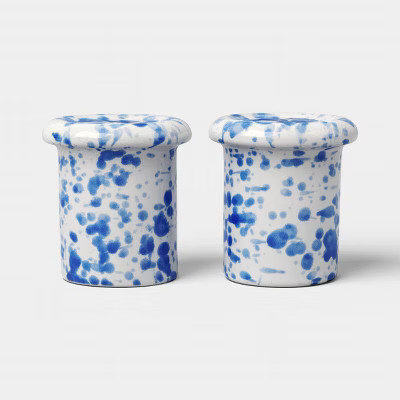 Stoneware Salt and Pepper Shaker Set Blue Splatter - Room Essentials™ | Target