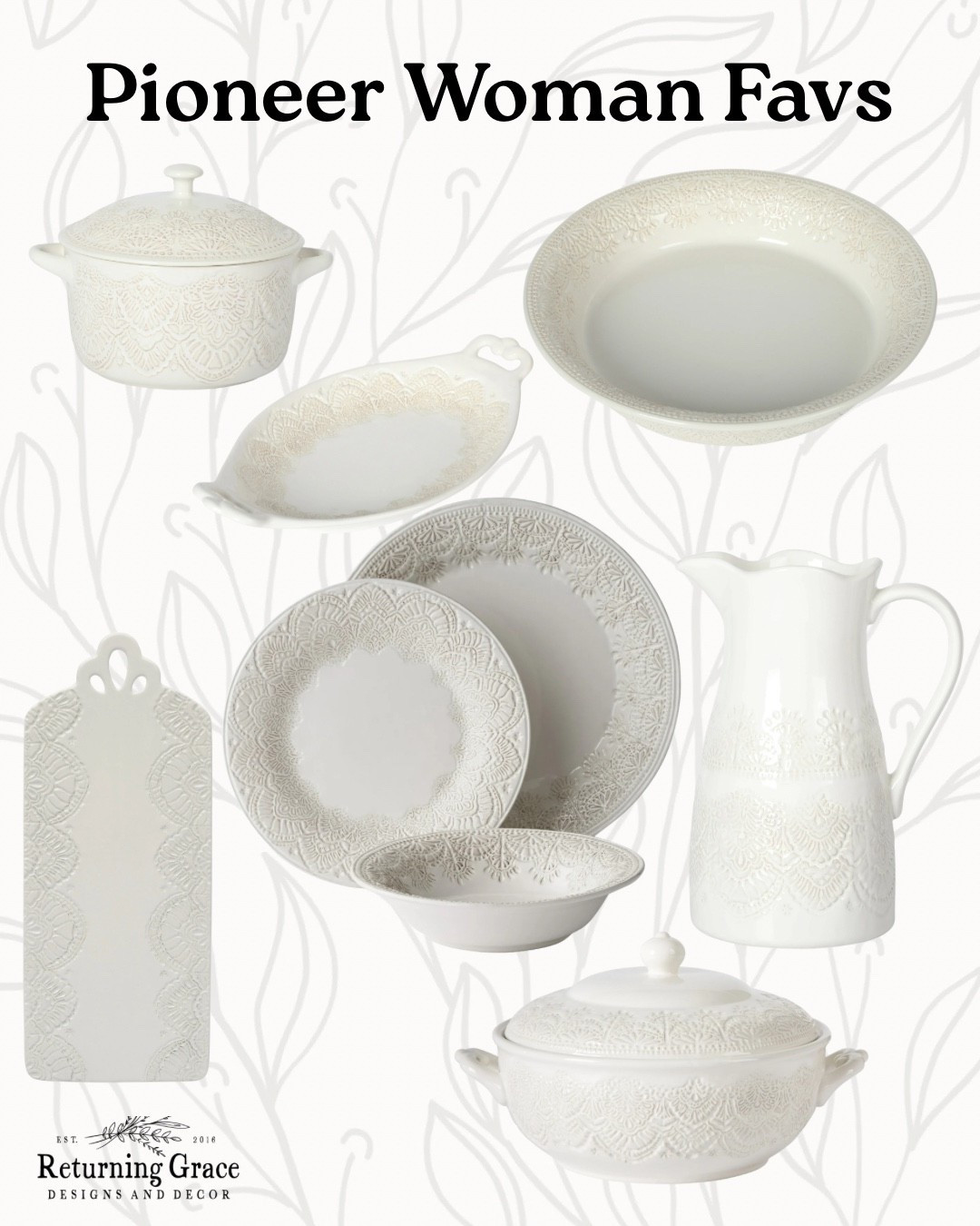 This Vintage Lace Pattern is my absolute FAVORITE! Perfect mix of vintage look and neutral style! 🤍🤍🤍 #vintagestyle #neutraldecor #neutraldecorating 

#LTKHome #LTKSeasonal