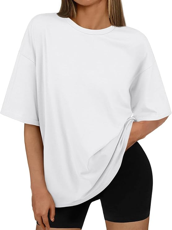 AUTOMET Womens Oversized T Shirts Workout Plus Size Short Sleeve Tops Casual Loose Basic Tees Sum... | Amazon (US)