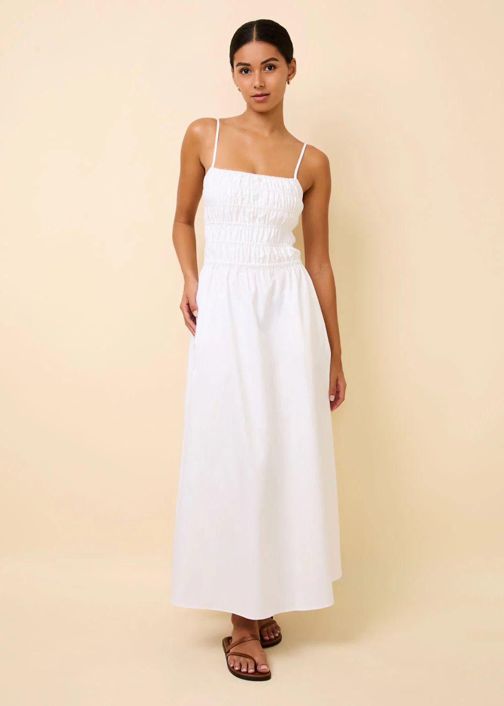 The Delta Midi Dress in Optic White | Solid & Striped