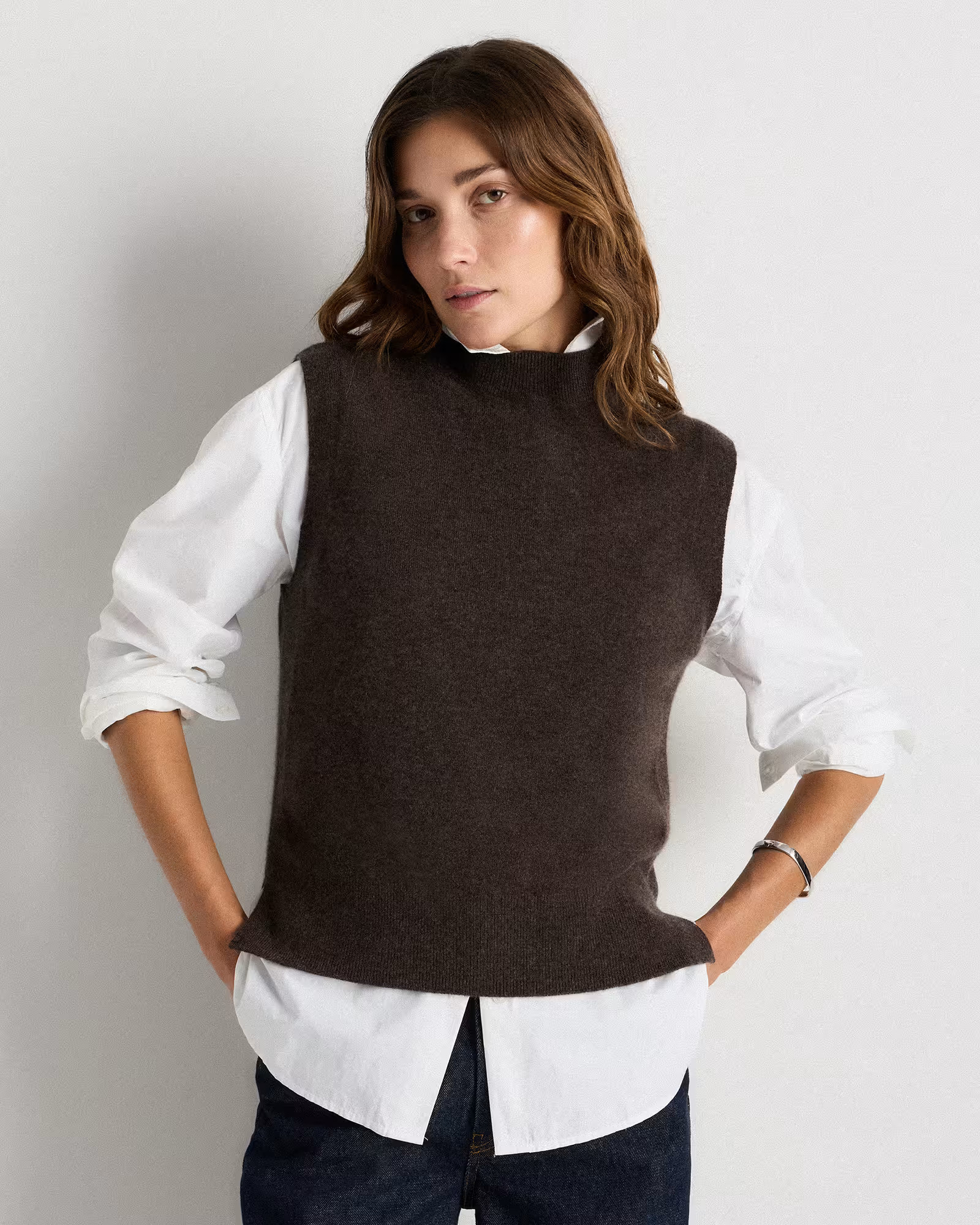 Mongolian Cashmere Mock Neck Sweater Vest | Quince