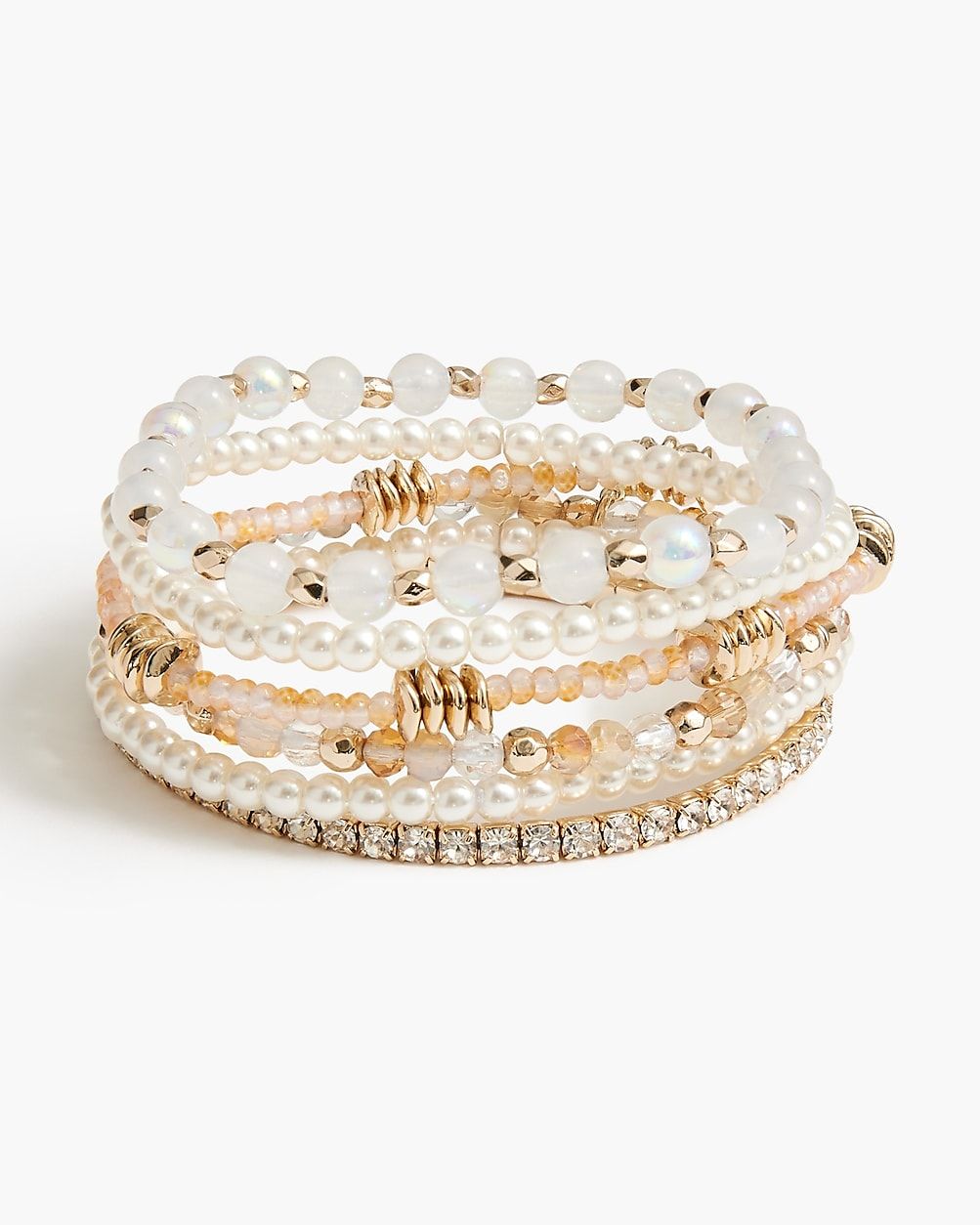 Mixed beads stretch bracelets set-of-six | J.Crew Factory