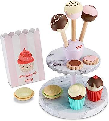 Fisher-Price Cake Pop Shop - 24-Piece Pretend Dessert Bakery Play Set with Real Wood for Preschoo... | Amazon (US)