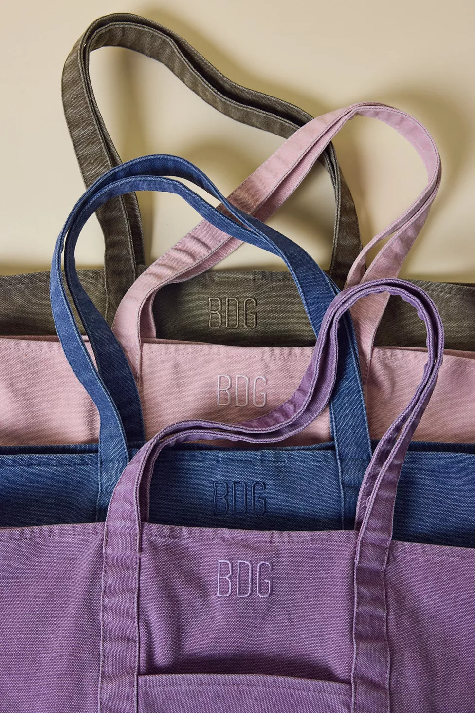 BDG Carrie Canvas Tote Bag in Washed Pink, Women's at Urban Outfitters | Urban Outfitters (US and RoW)