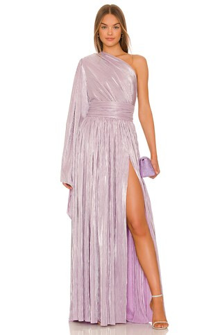Bronx and Banco Florence One Shoulder Gown in Metallic Lilac from Revolve.com | Revolve Clothing (Global)