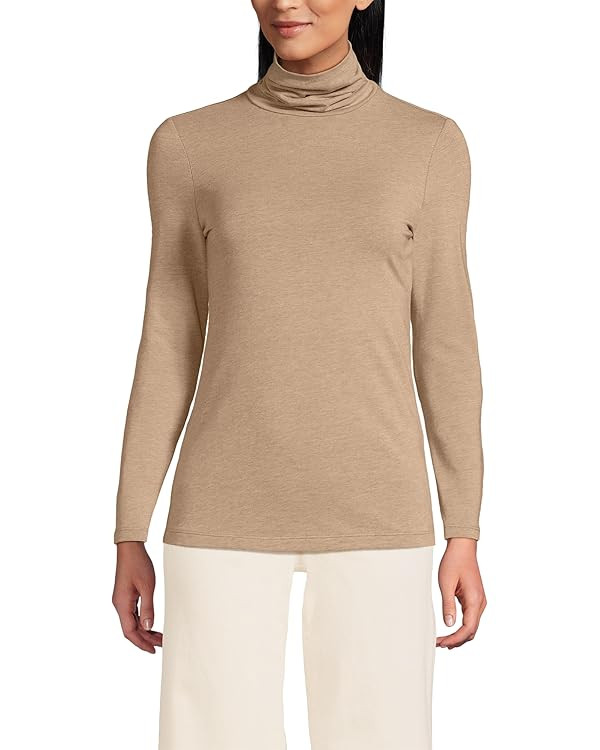 Lands' End Lightweight Jersey Long Sleeve Turtleneck | Amazon (US)