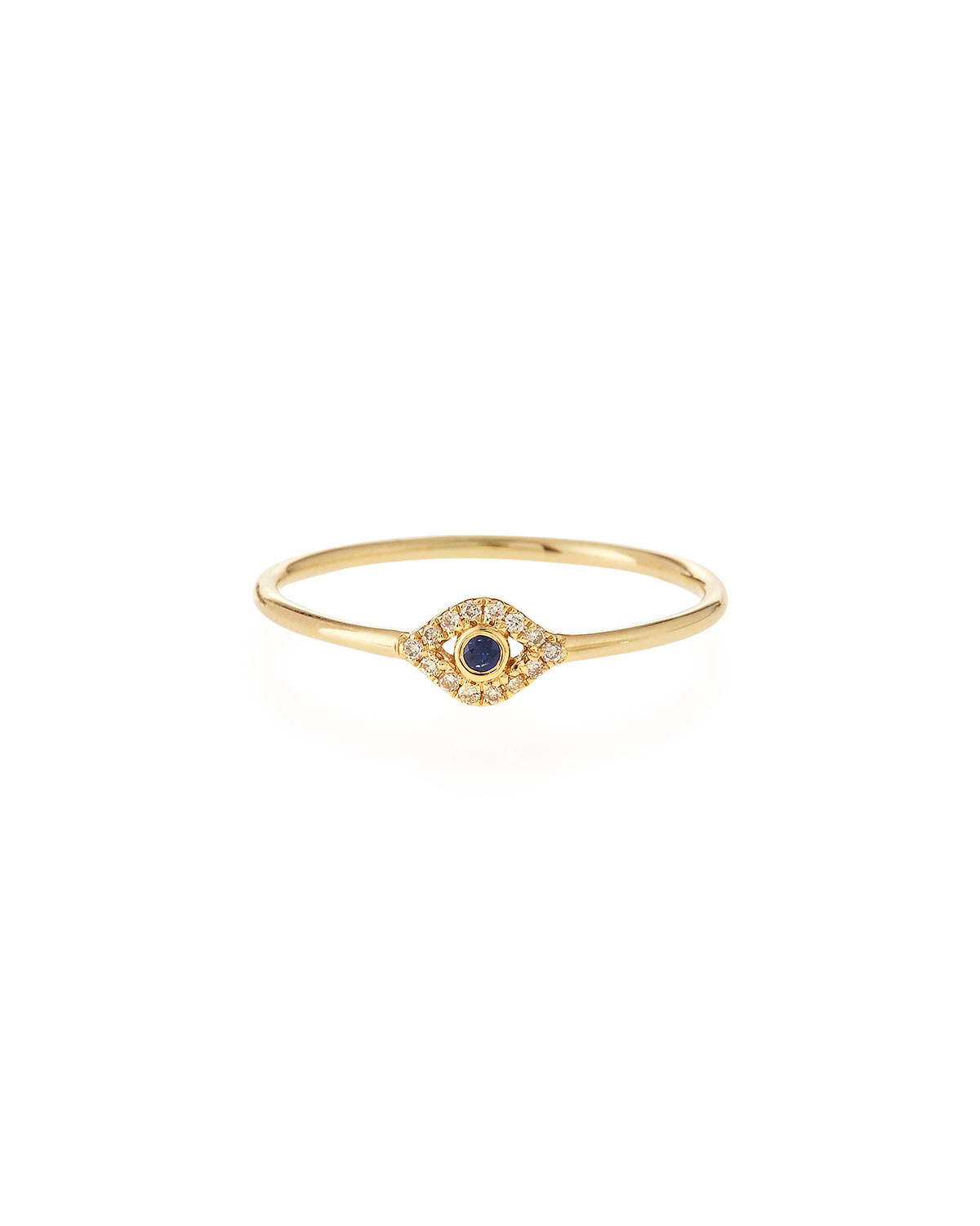 14k Gold Small Diamond Evil Eye Ring, Size 6.5 | Neiman Marcus