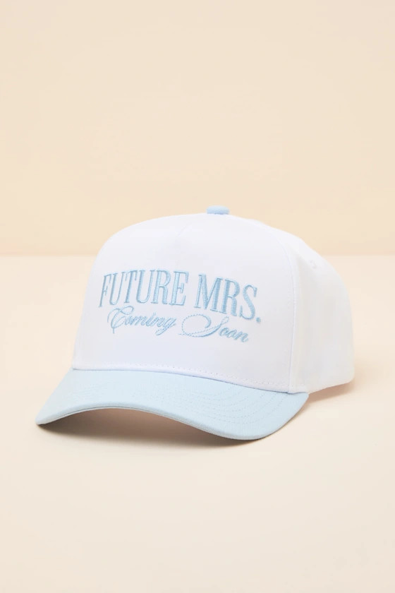 Future Mrs. Light Blue Embroidered Dad Cap | Lulus